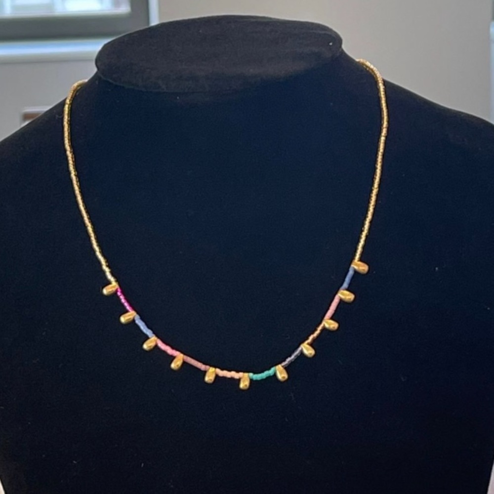 NWT Philos New York Colorful Bead Water drop Charm Necklace
